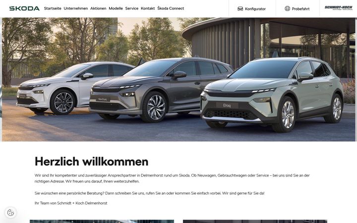Screenshot of autohausdelmenhorst.skoda-auto.de