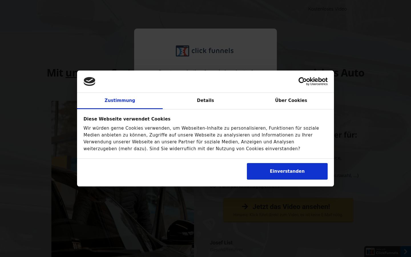 Sutikimo reklamjuostės, rodytos prieš bet kokią sąveiką, ekrano kopija