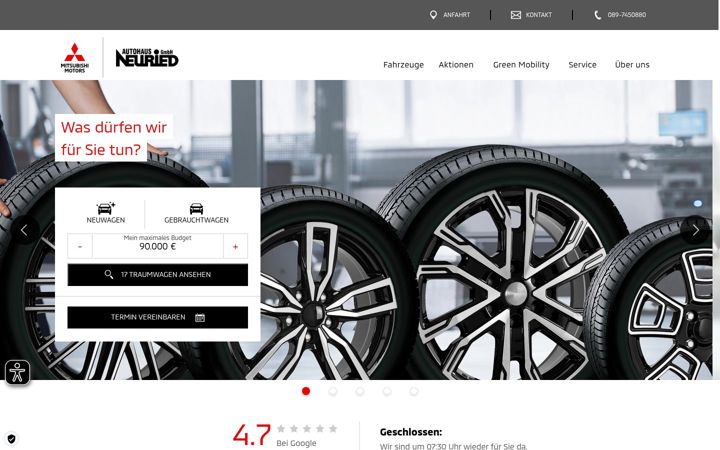 Képernyőkép: autohausneuried.de