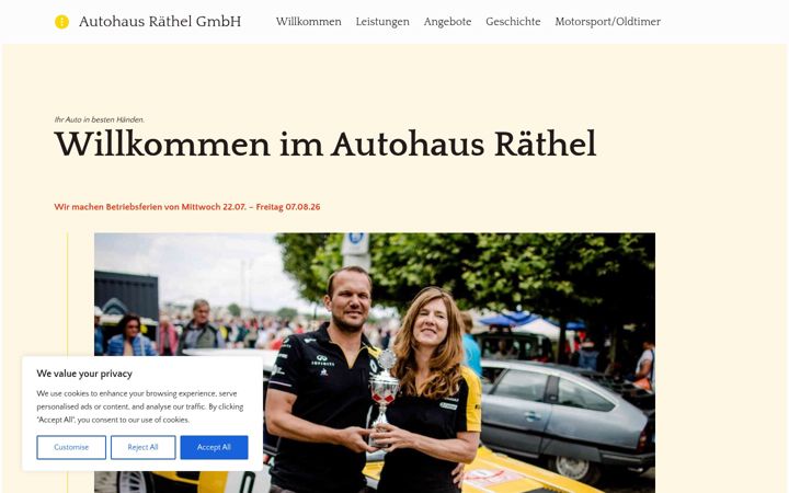 Screenshot of autohausraethel.de