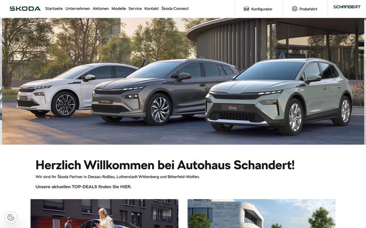 Képernyőkép: autohausschandertdessau.skoda-auto.de