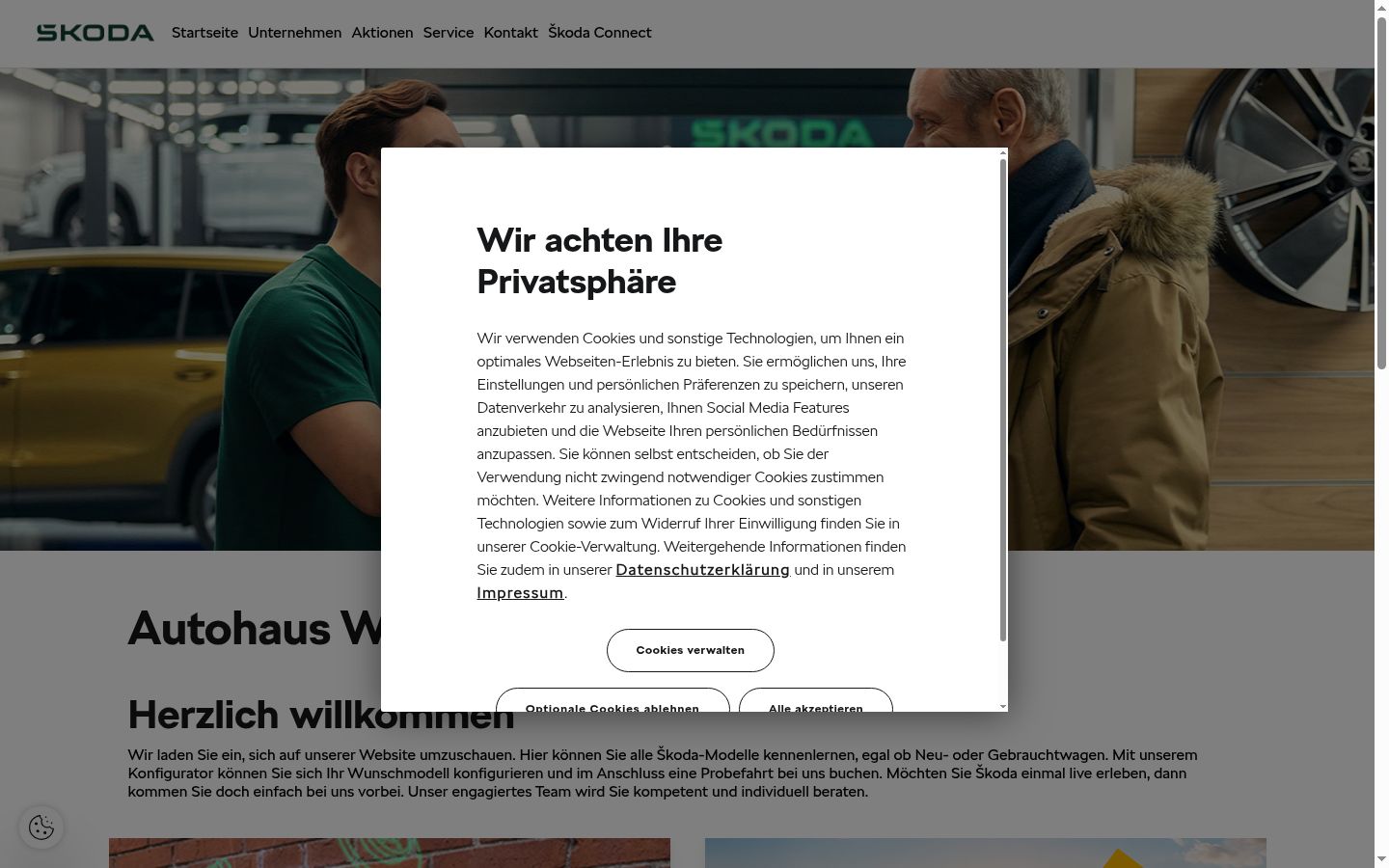 Sutikimo reklamjuostės, rodytos prieš bet kokią sąveiką, ekrano kopija