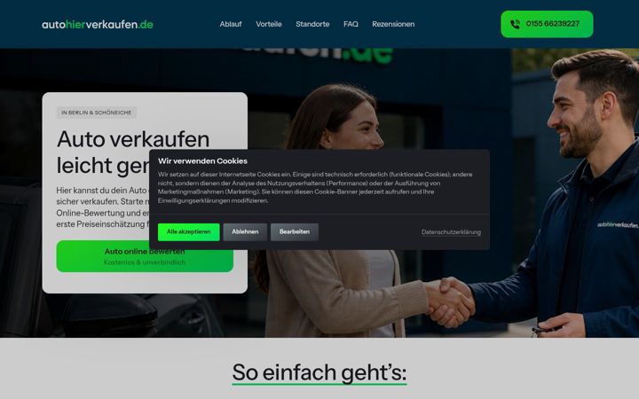 Capture d'écran de autohierverkaufen.de