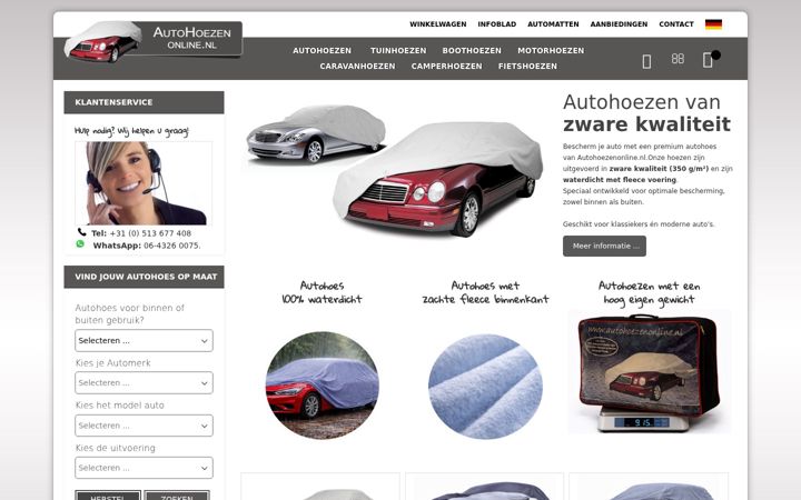 Screenshot of autohoezenonline.nl