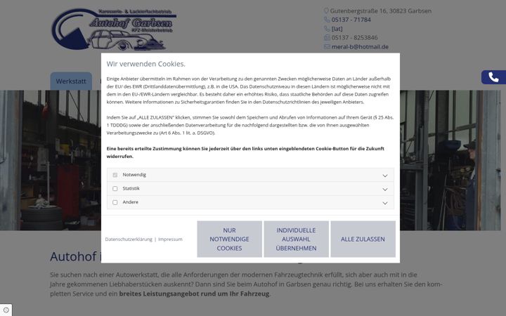 Screenshot of autohof-garbsen.de