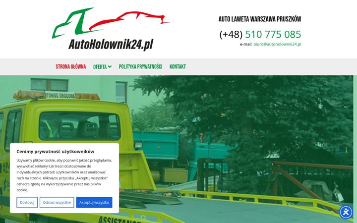 Screenshot of autoholownik24.pl