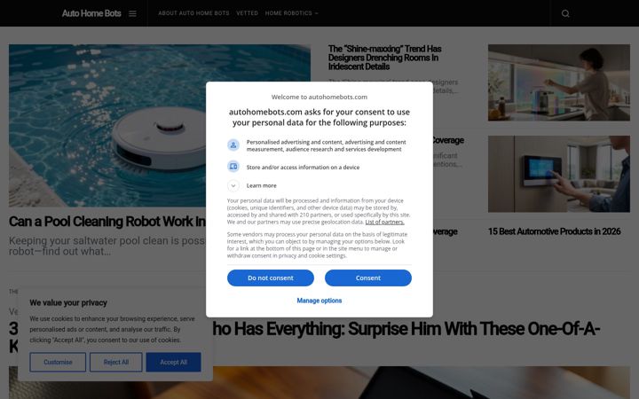 Screenshot of autohomebots.com
