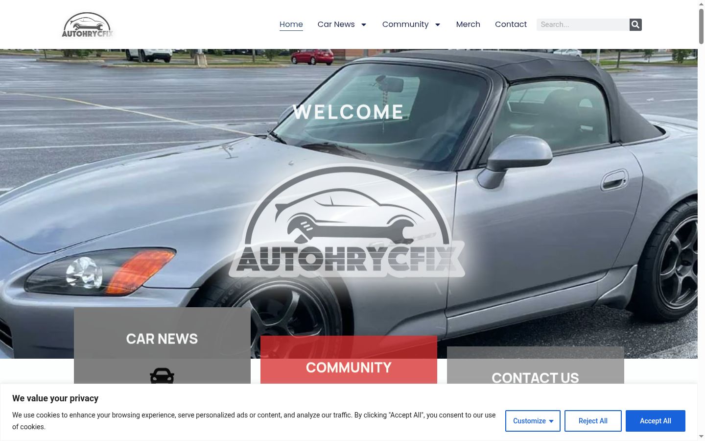Screenshot of the consent banner shown before any interaction