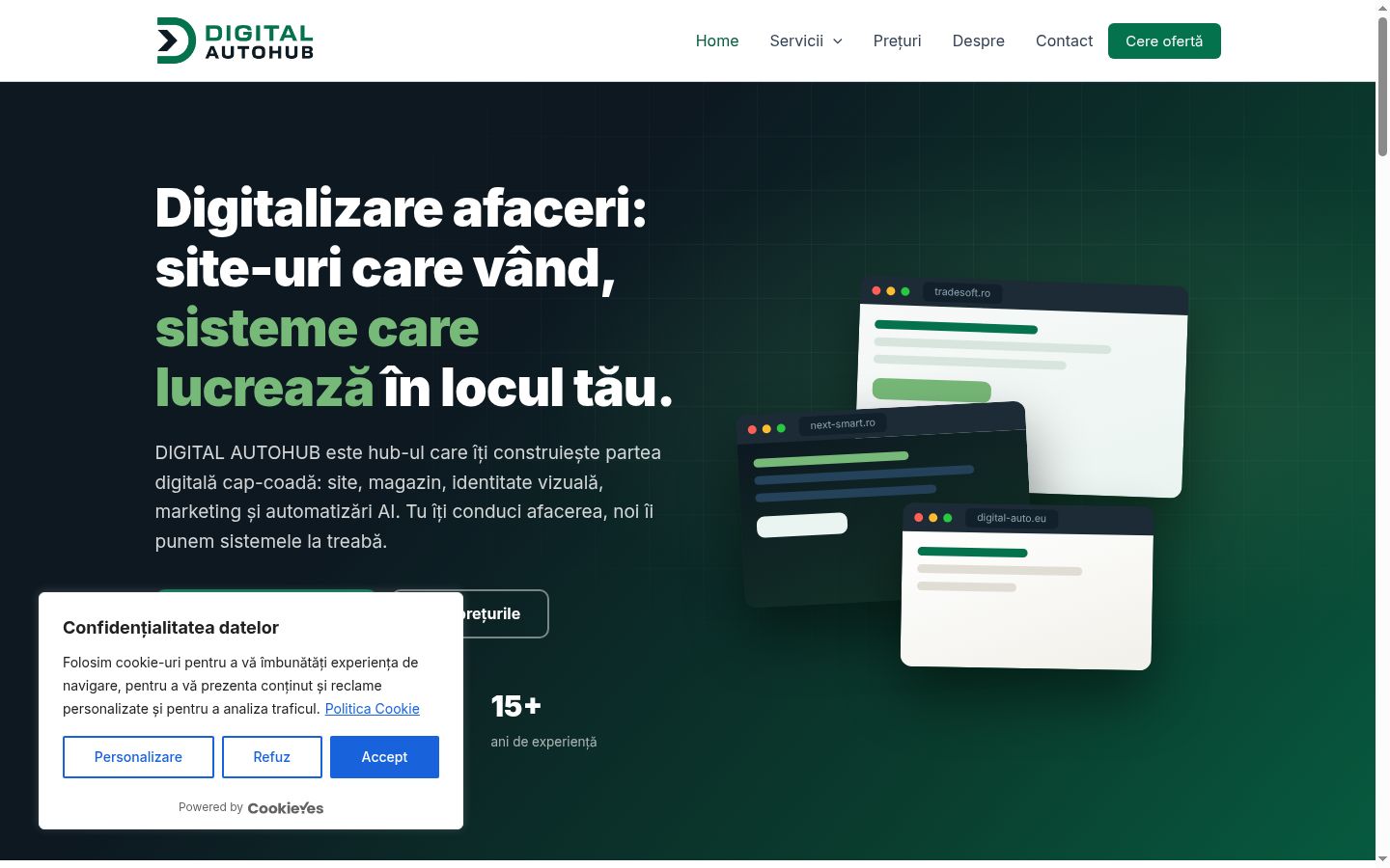 Screenshot of the consent banner shown before any interaction
