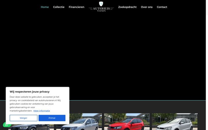 Kuvakaappaus sivustosta autohuisvianen.nl