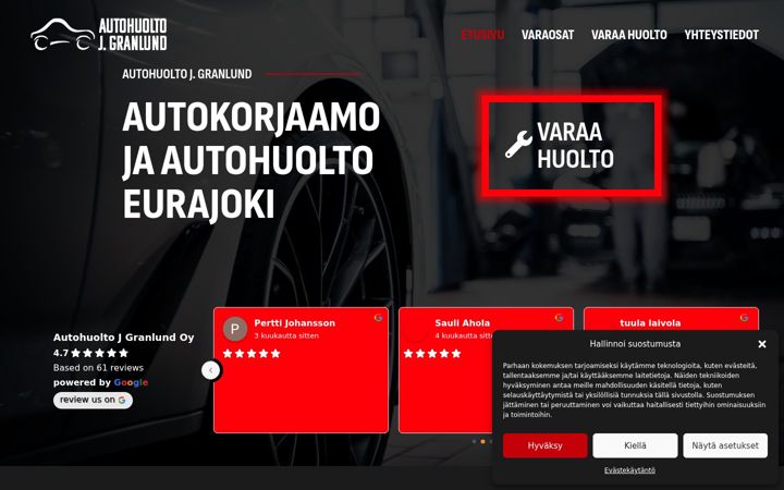 Screenshot of autohuoltogranlund.fi