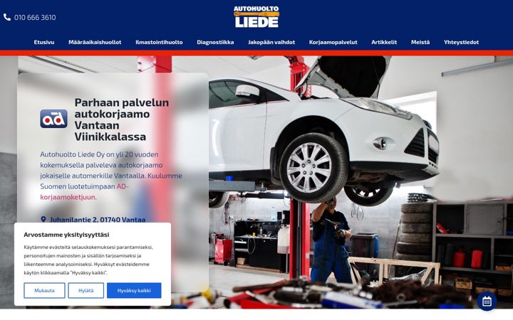 Screenshot of autohuoltoliede.fi