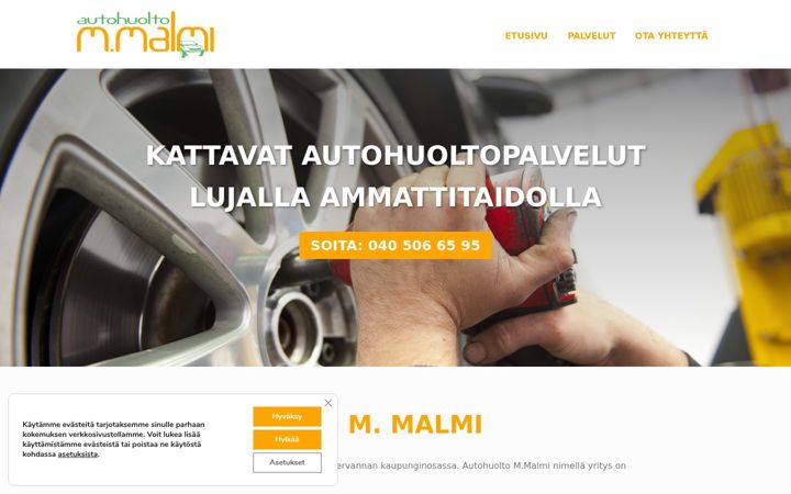 Screenshot of autohuoltomalmi.fi