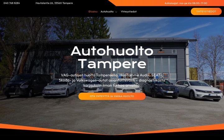 Ekraanipilt saidist autohuoltotampere.fi