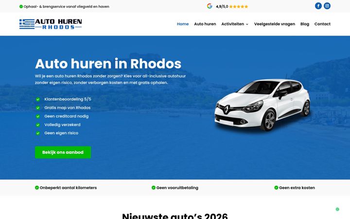 Snímek obrazovky autohurenrhodos.nl