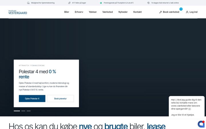 Snímek obrazovky autohuset-vestergaard.dk
