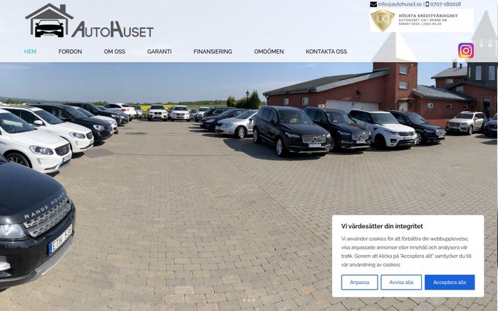 Snímek obrazovky autohuset.se