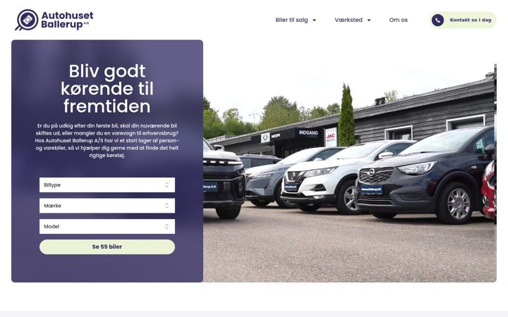 Snímek obrazovky autohusetballerup.dk