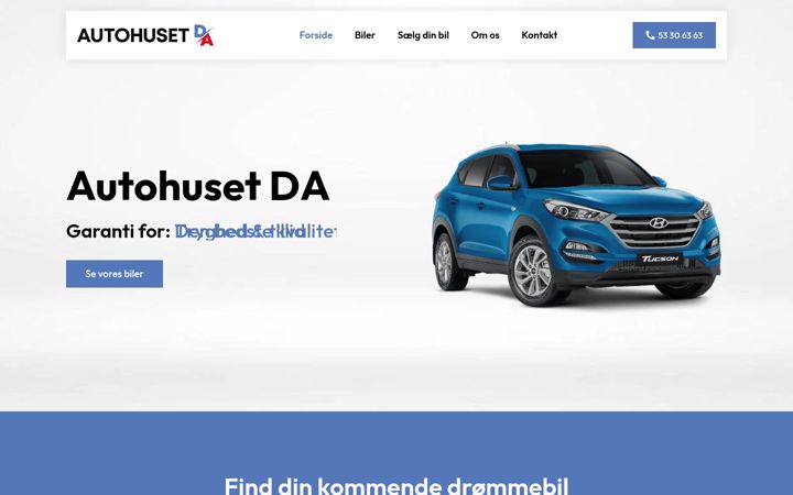 Screenshot of autohusetda.dk