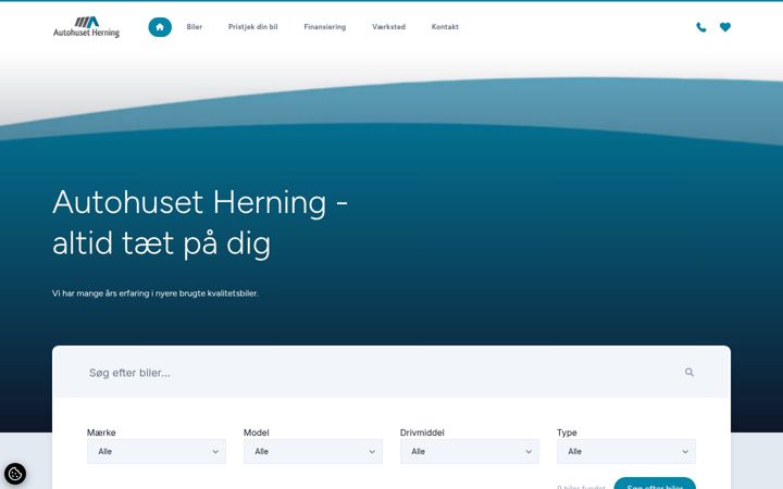 Snímek obrazovky autohusetherning.dk