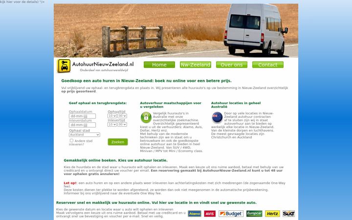 Skjámynd af autohuurnieuwzeeland.nl