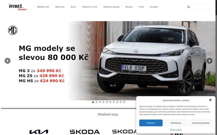 Skærmbillede af autohybes.cz