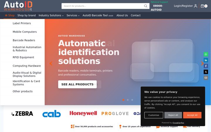 Screenshot of autoidwarehouse.com