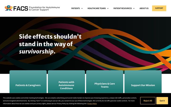 Screenshot of autoimmunecancer.org