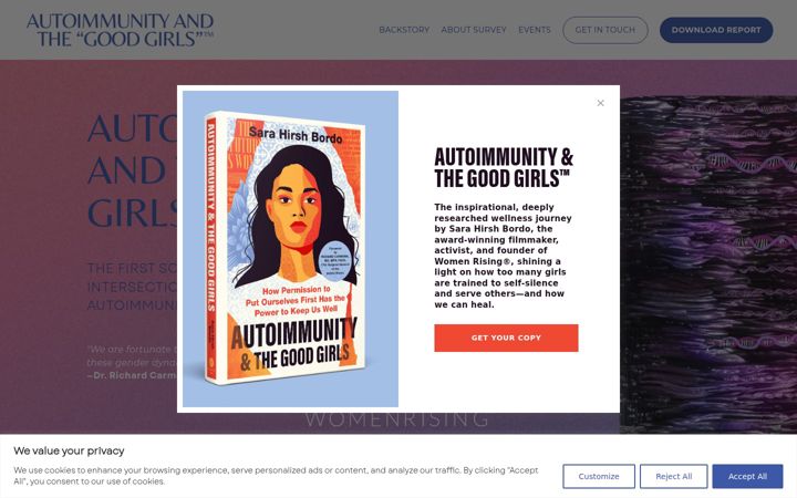 Screenshot of autoimmunesurvey.com