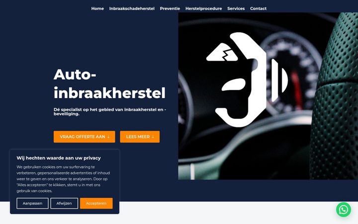 Screenshot of autoinbraakherstel.nl