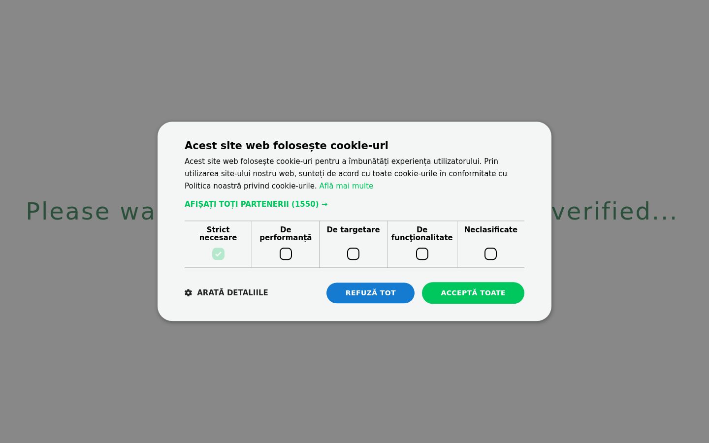 Screenshot of the consent banner shown before any interaction