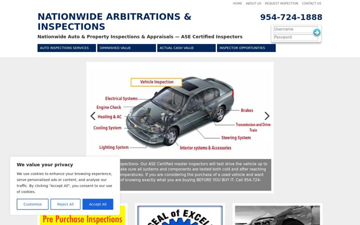 Posnetek zaslona autoinspections.net