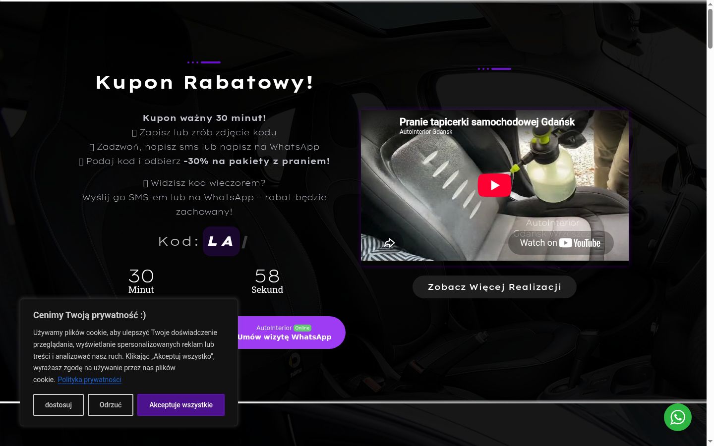 Sutikimo reklamjuostės, rodytos prieš bet kokią sąveiką, ekrano kopija