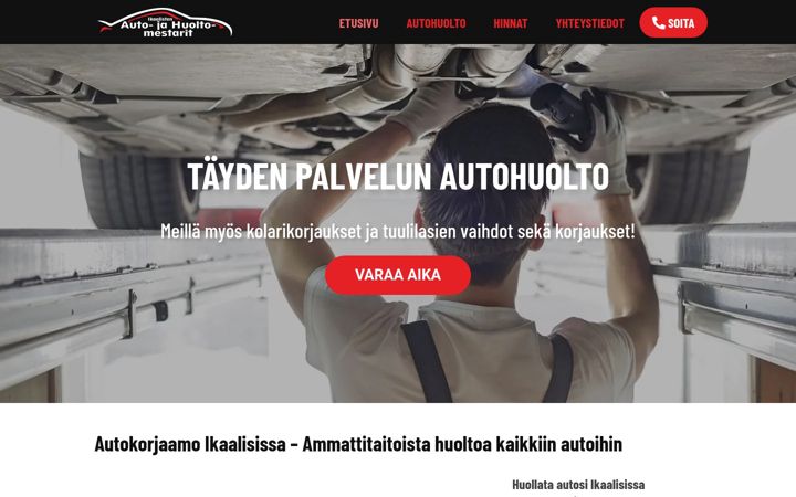 Screenshot of autojahuoltomestarit.fi