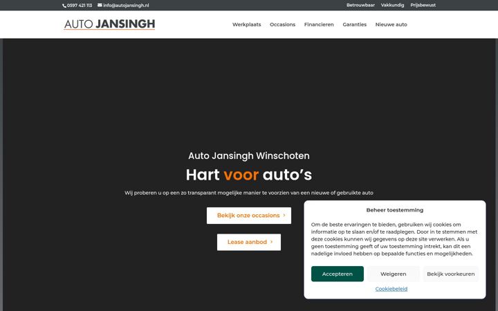 Captura de pantalla de autojansingh.nl