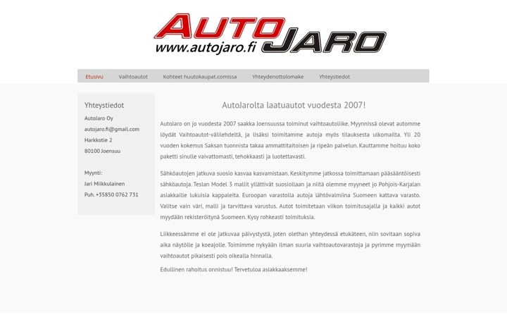 Screenshot of autojaro.fi