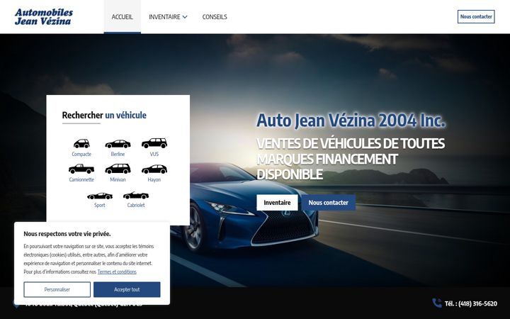 Skjámynd af autojeanvezina.com