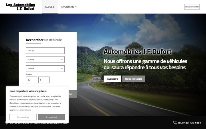 Skjámynd af autojfdufort.ca