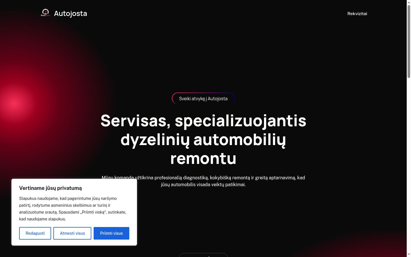 Snímka obrazovky banera súhlasu zobrazeného pred akoukoľvek interakciou
