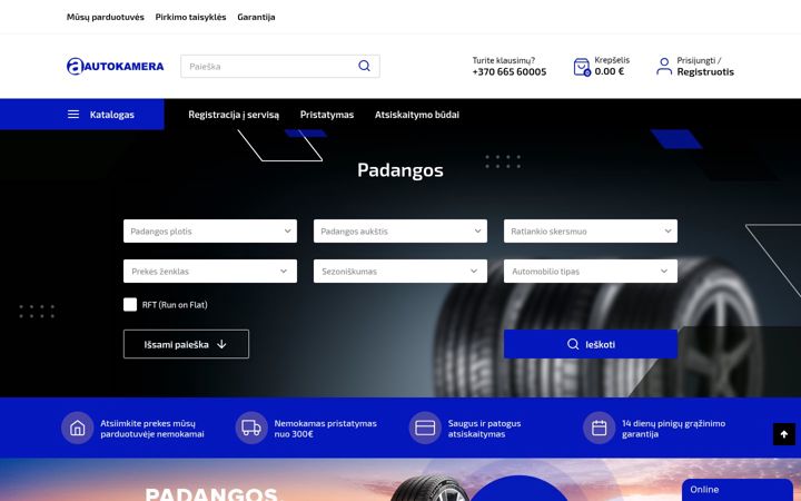 Posnetek zaslona autokamera.lt