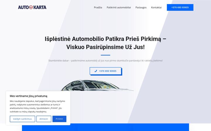 Screenshot stránky autokarta.lt