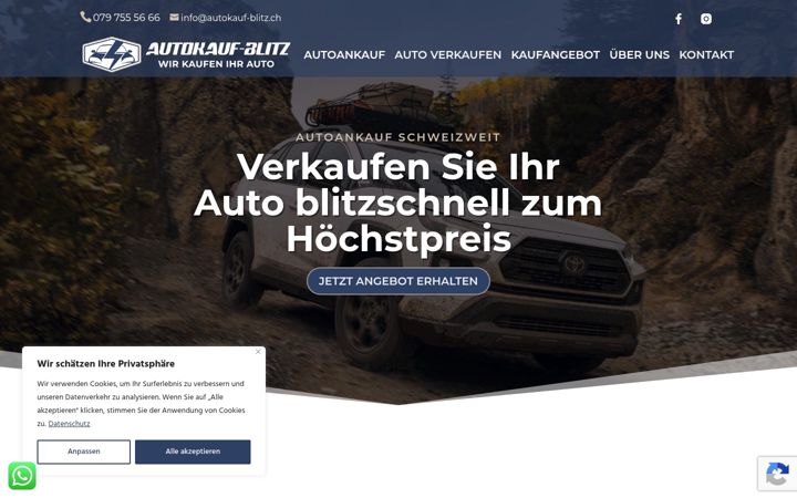 Screenshot stránky autokauf-blitz.ch