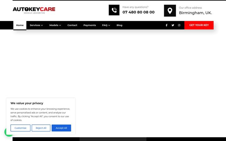 Screenshot of autokeycare.co.uk