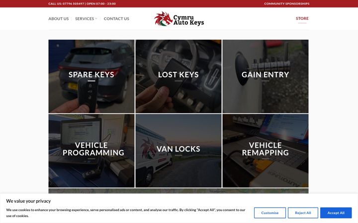 Screenshot of autokeys.cymru