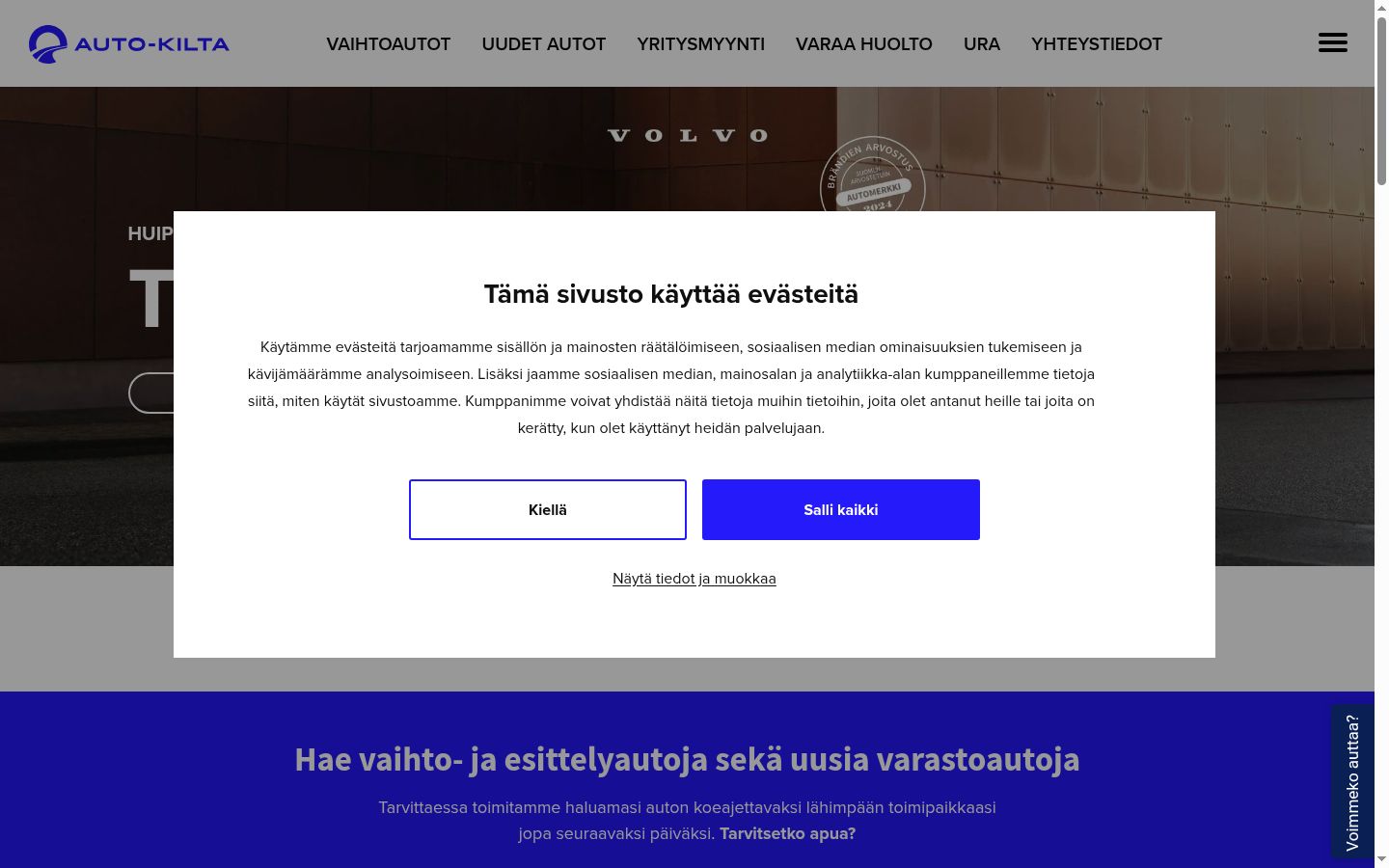 Snímka obrazovky banera súhlasu zobrazeného pred akoukoľvek interakciou