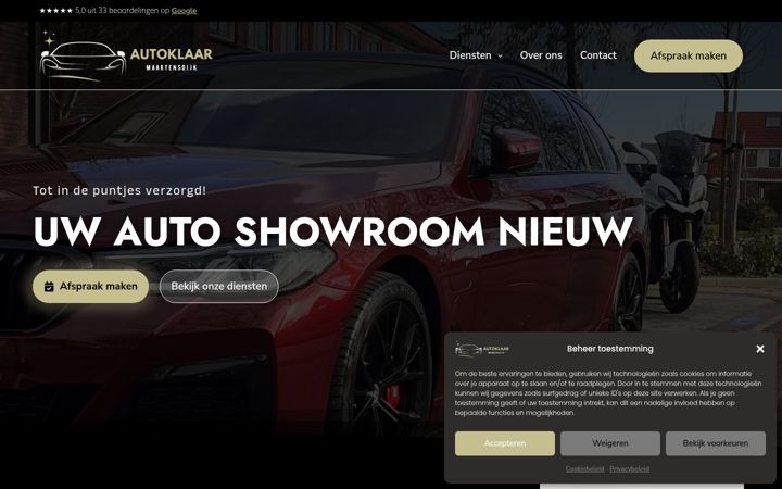 Screenshot of autoklaarmaartensdijk.nl