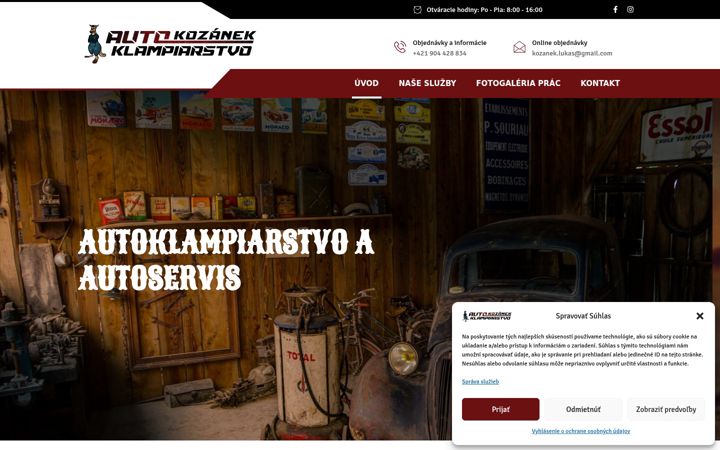 Screenshot of autoklampiarstvokozanek.sk