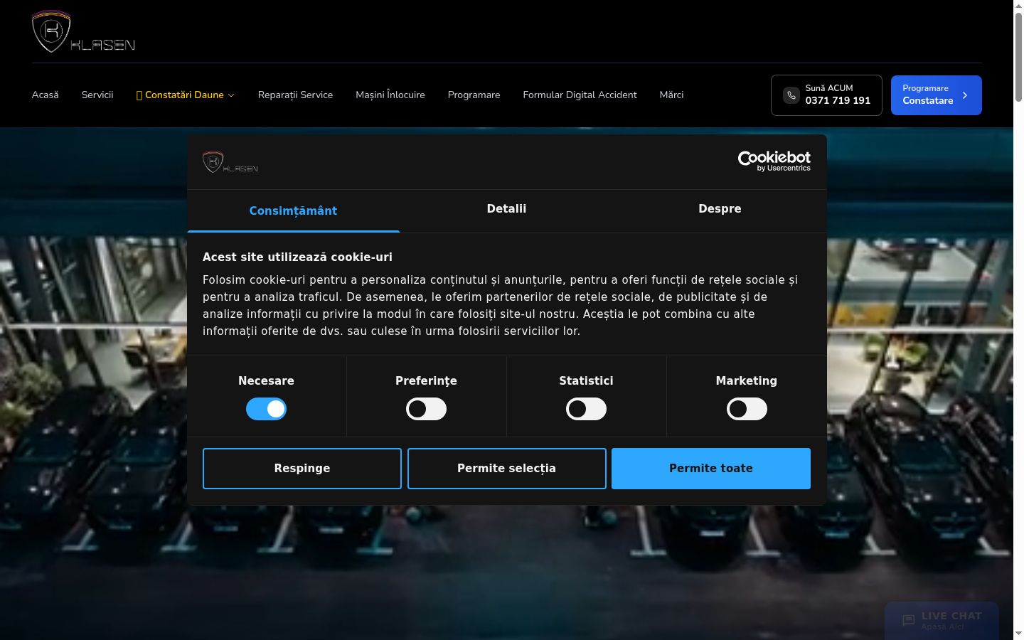 Screenshot of the consent banner shown before any interaction