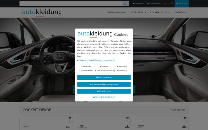 Screenshot of autokleidung.com