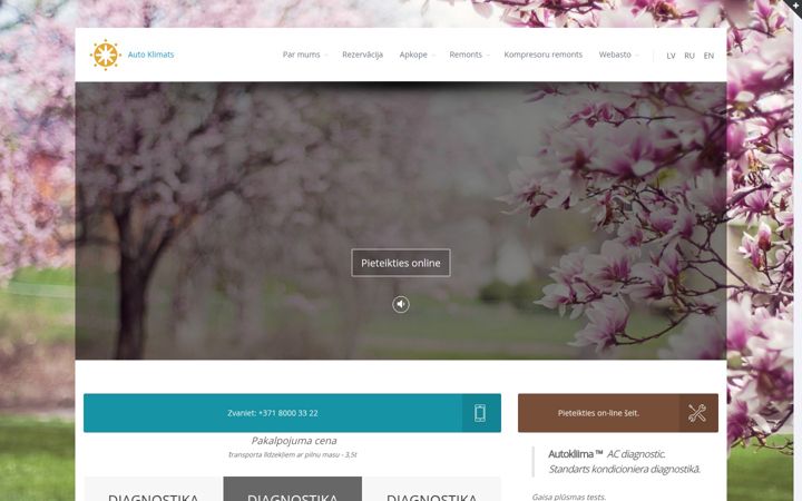 Screenshot of autoklimats.lv